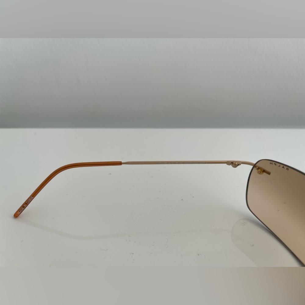 Ralph Lauren Gold Rimless Rectangular Sunglasses - Picture 6 of 7